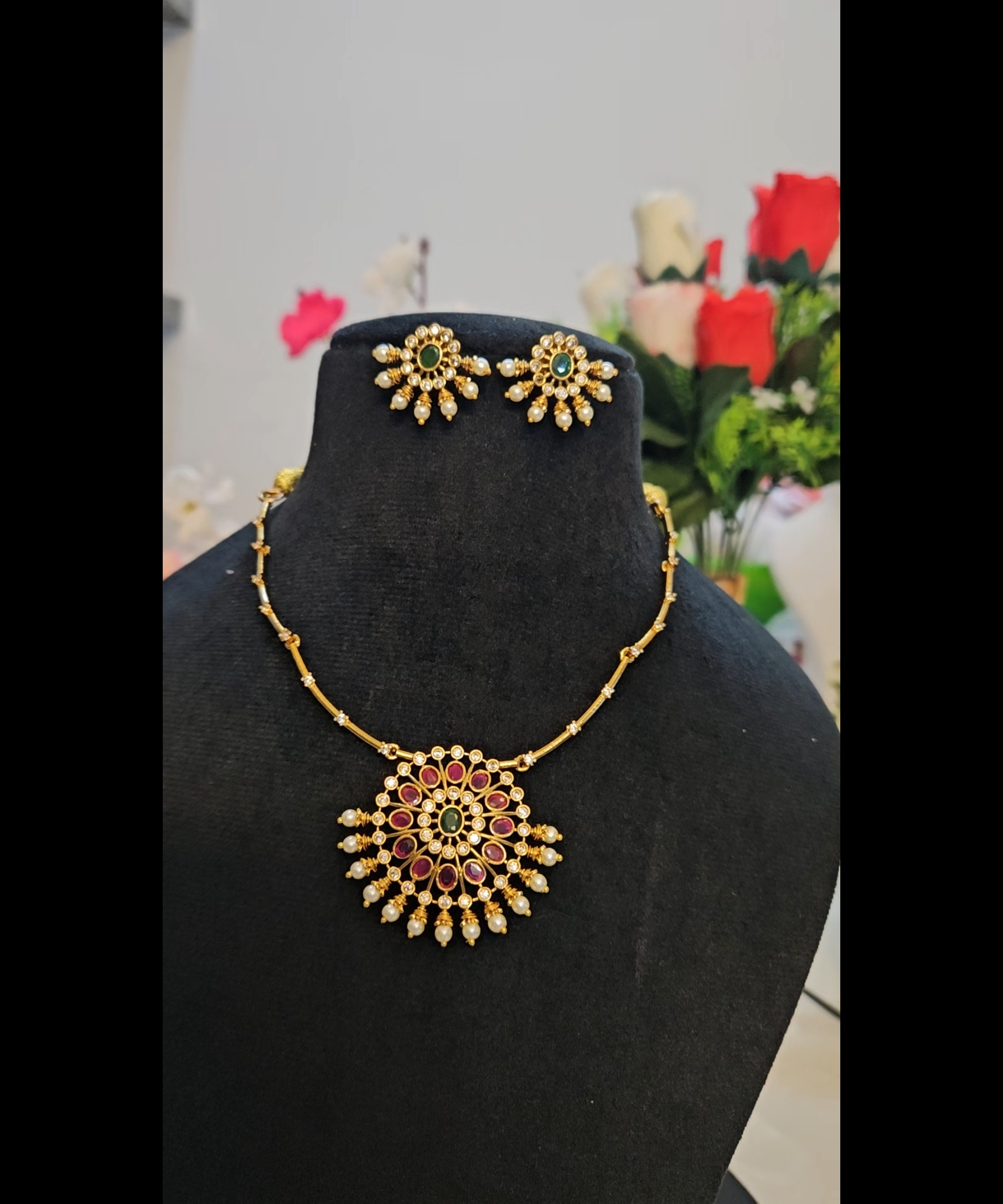 Kundan Floral Necklace Set