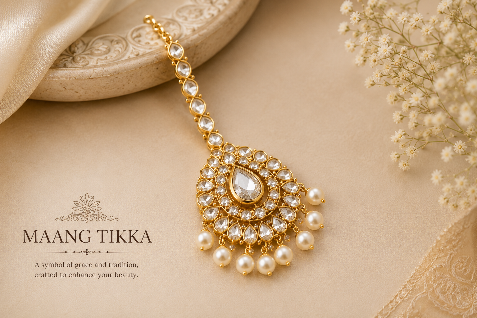 Elegant Kundan Maang Tikka