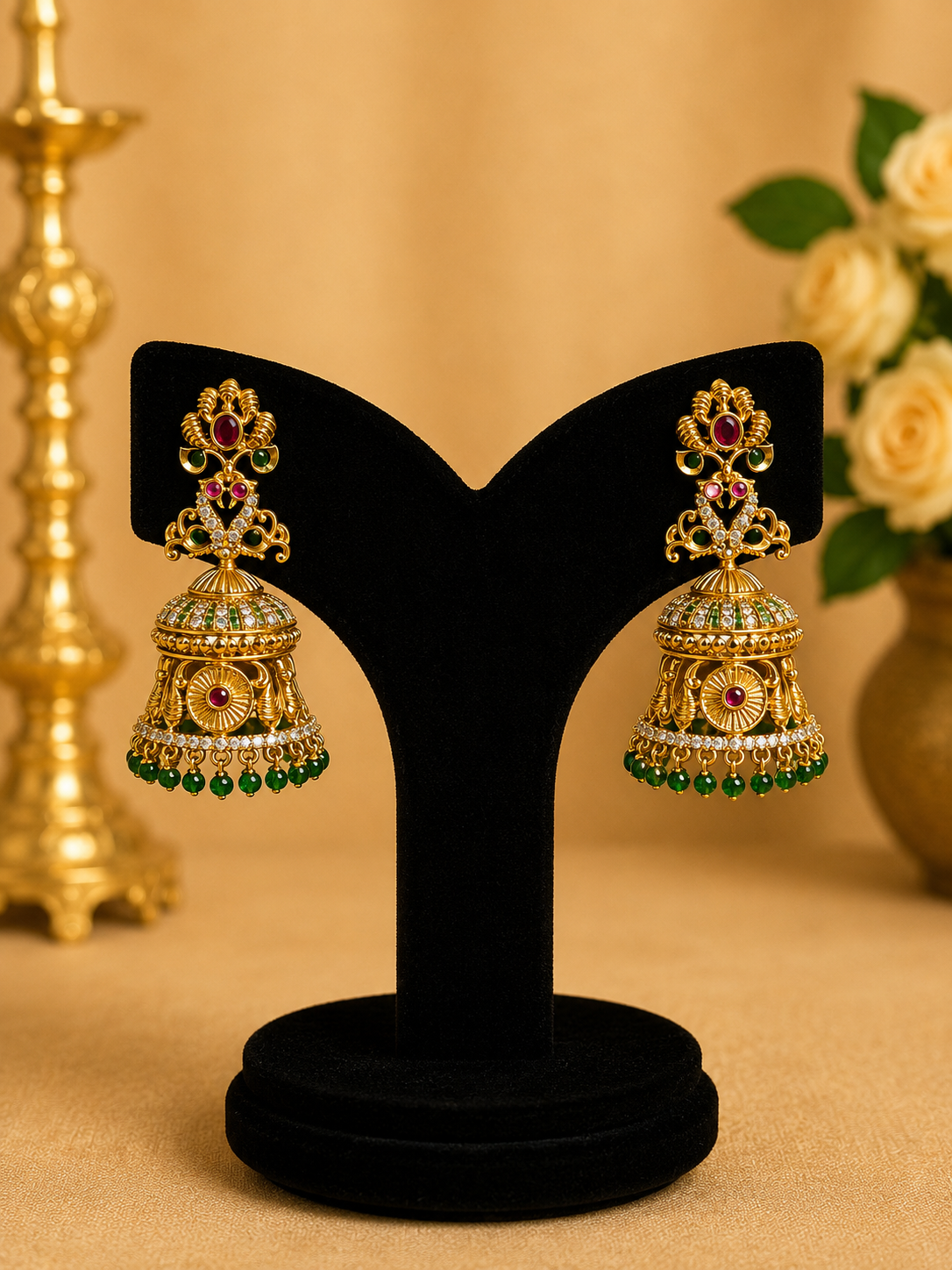 Traditional Kundan Jhumka Earrings