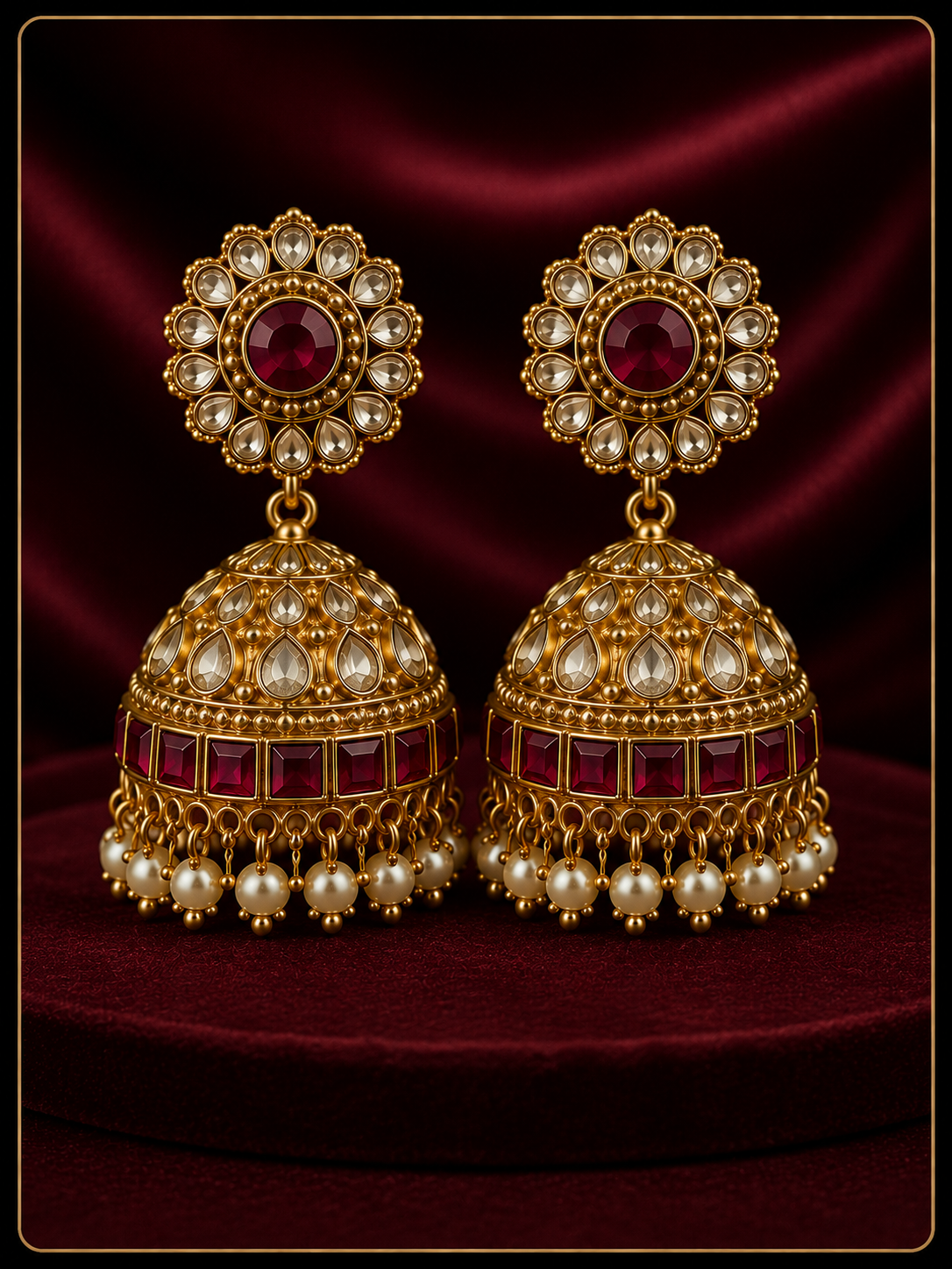 Kundan Jhumka Earrings
