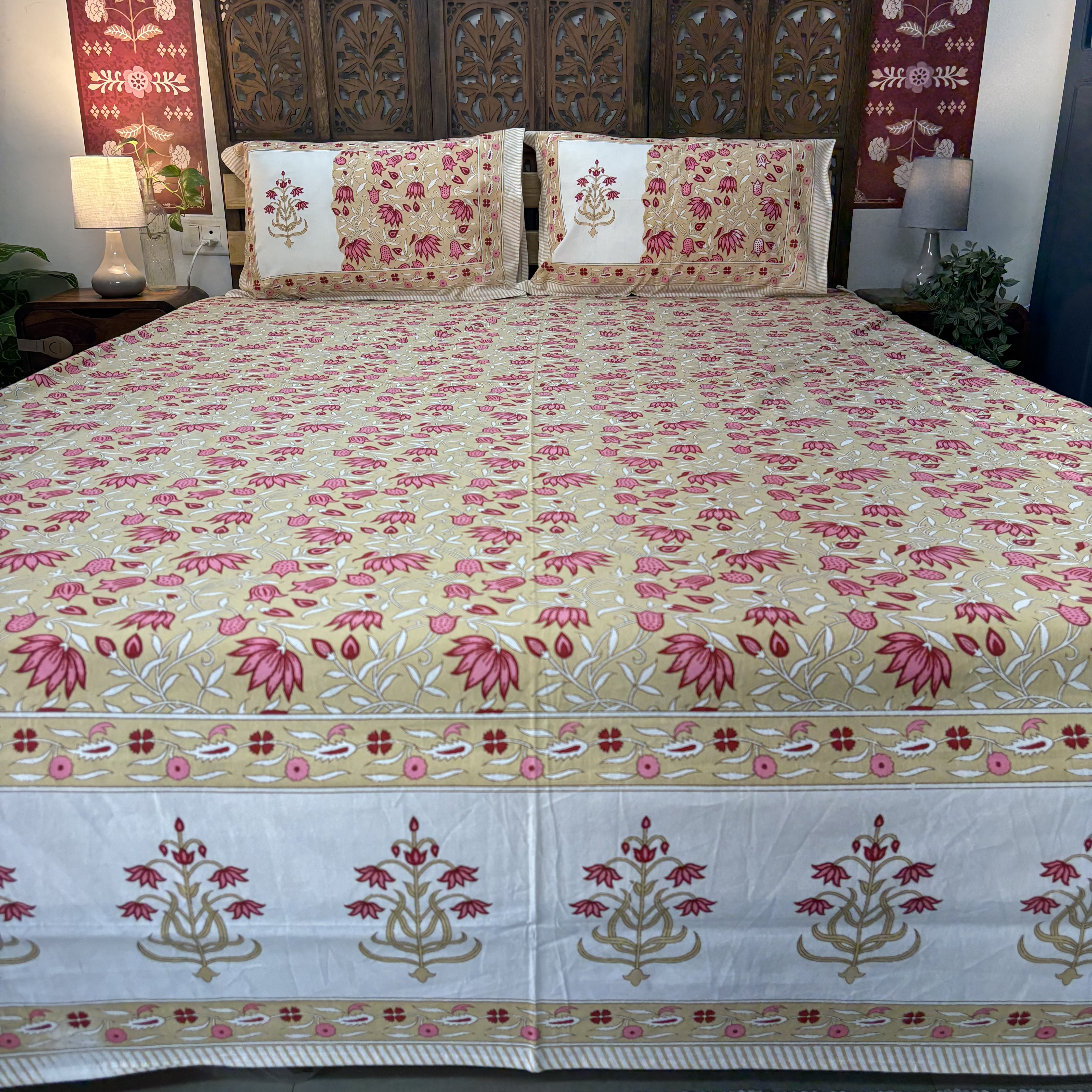 Floral Print Cotton Bedsheet Set