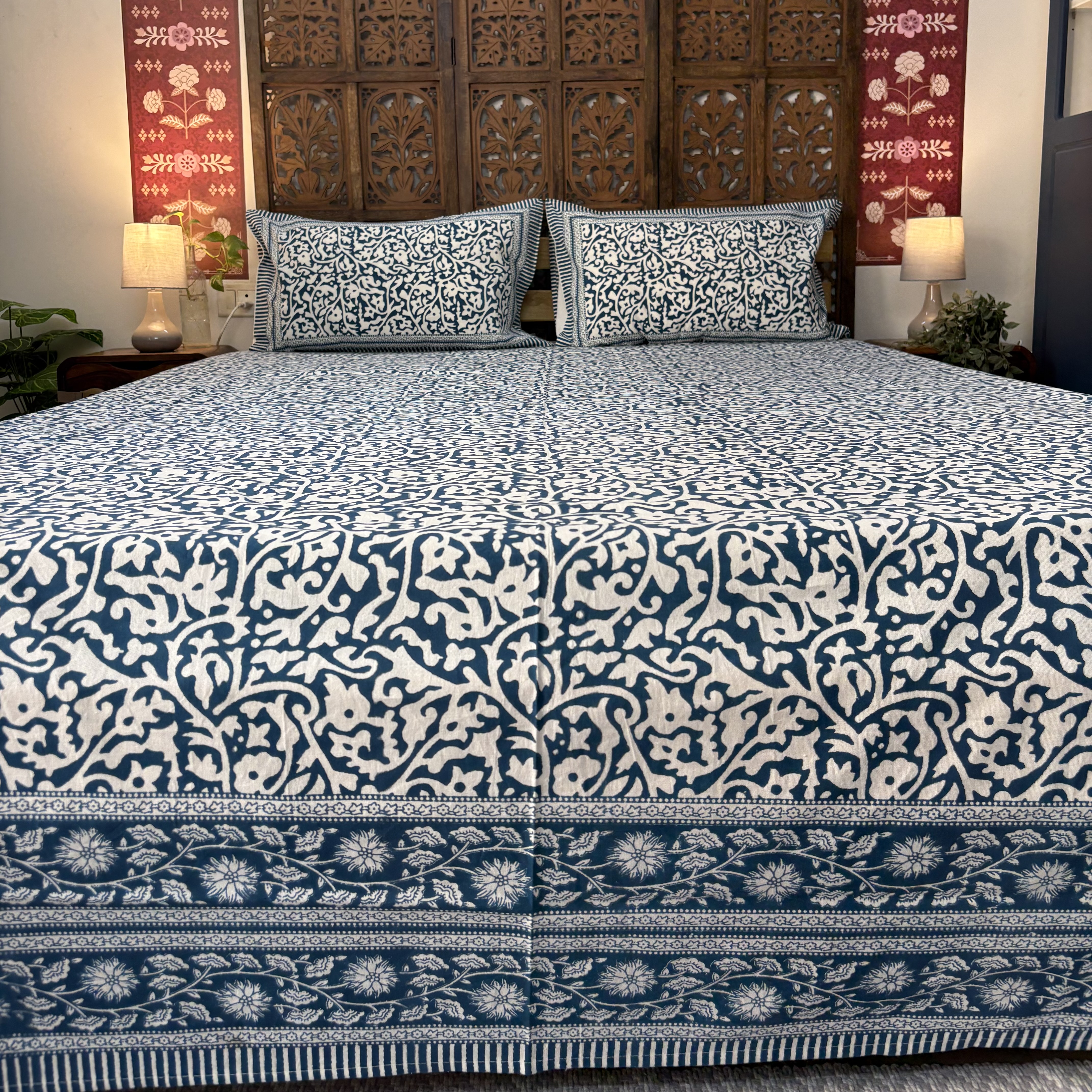 Floral Print Cotton Bedsheet Set