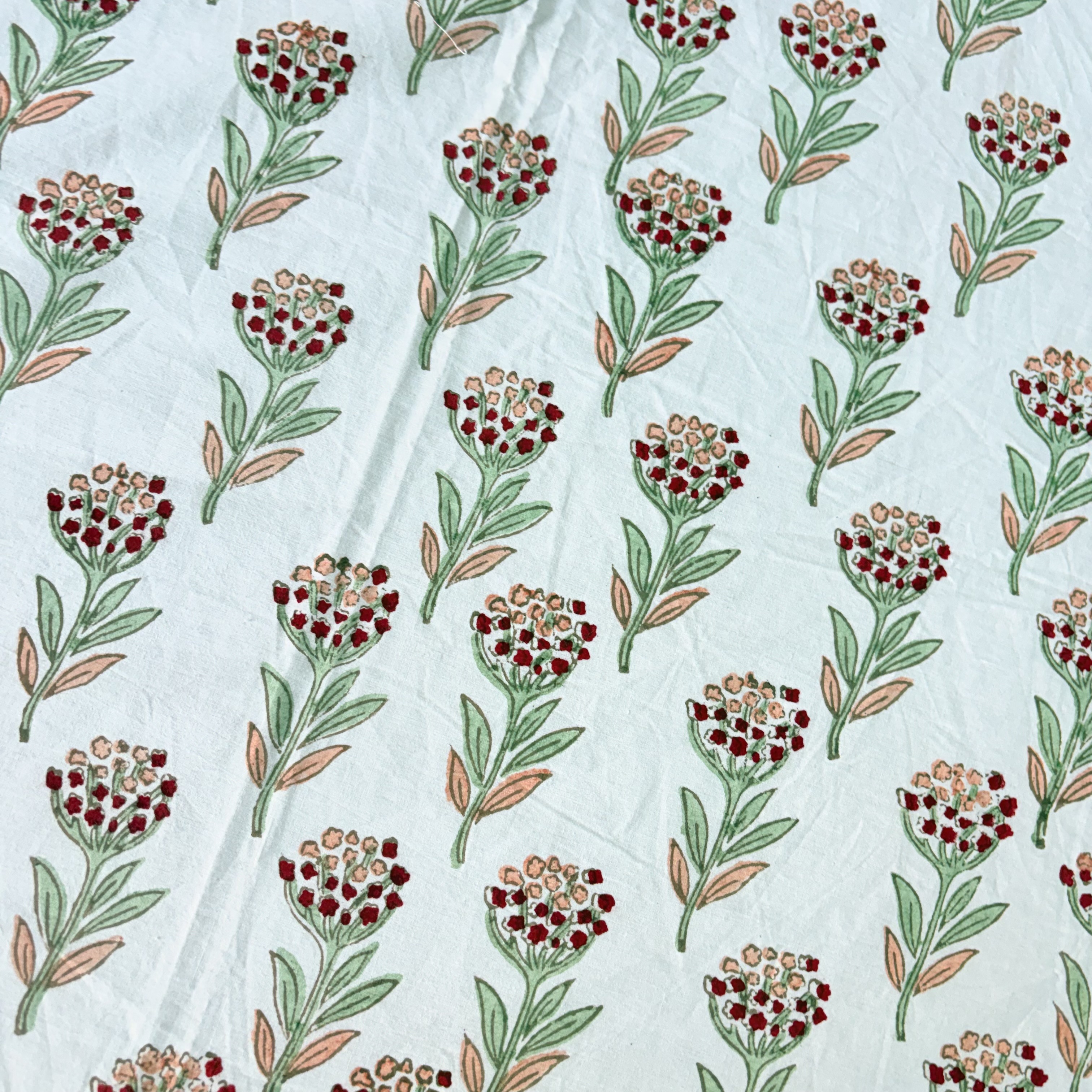 Percale Cotton Handblock Floral Bedsheet Set