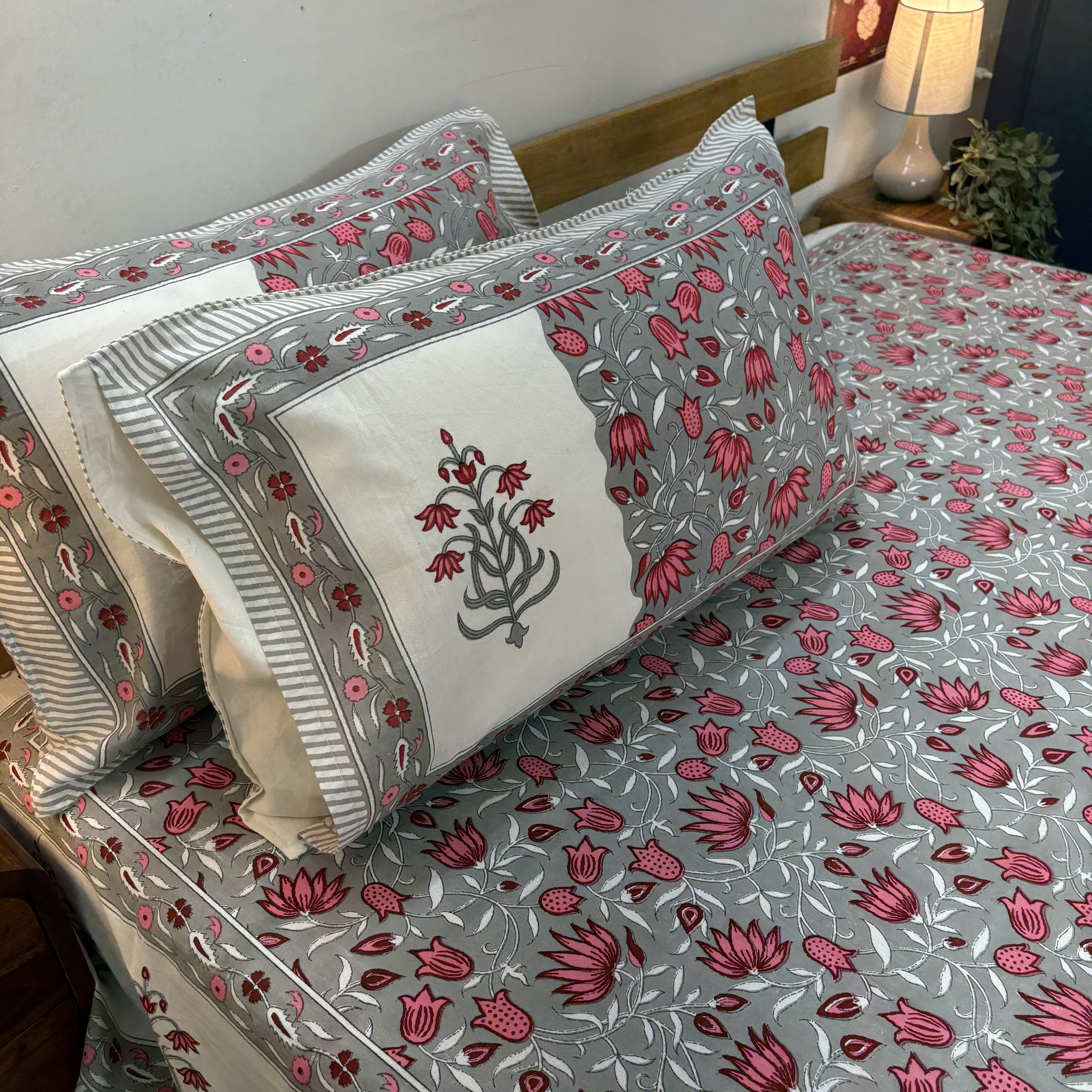 Floral Printed Cotton Bedsheet Set