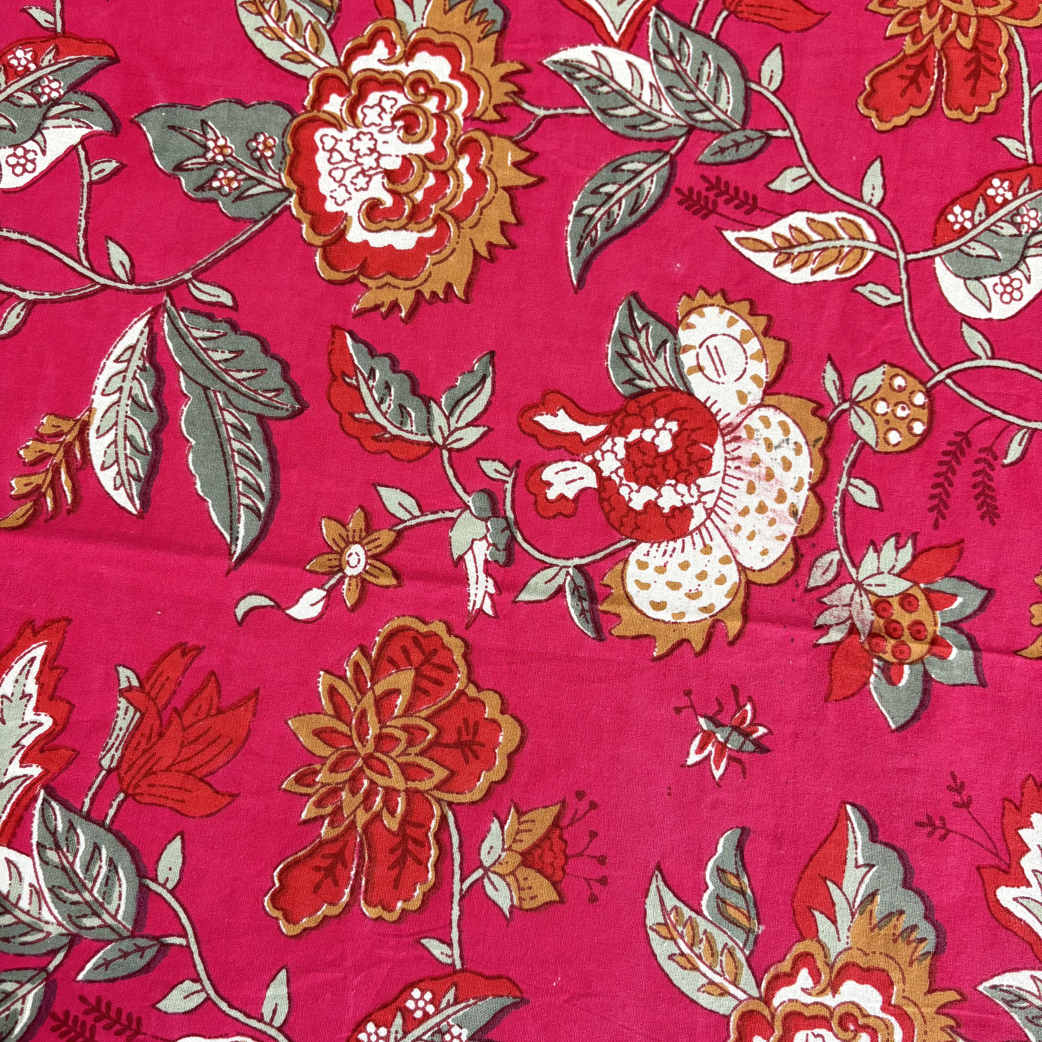 Red Floral Printed Bed Sheet Set