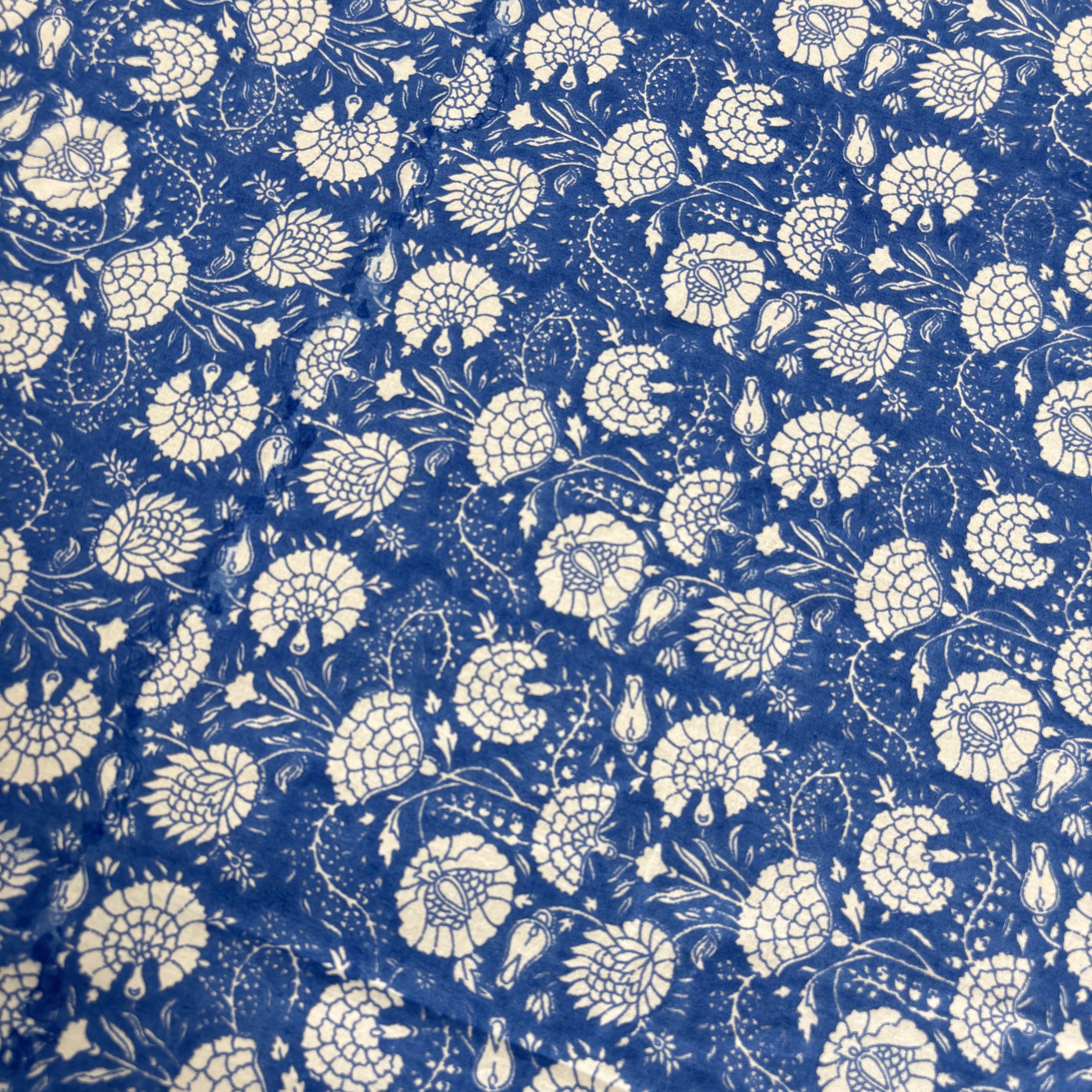 Blue Floral Print Cotton Bedsheet Set