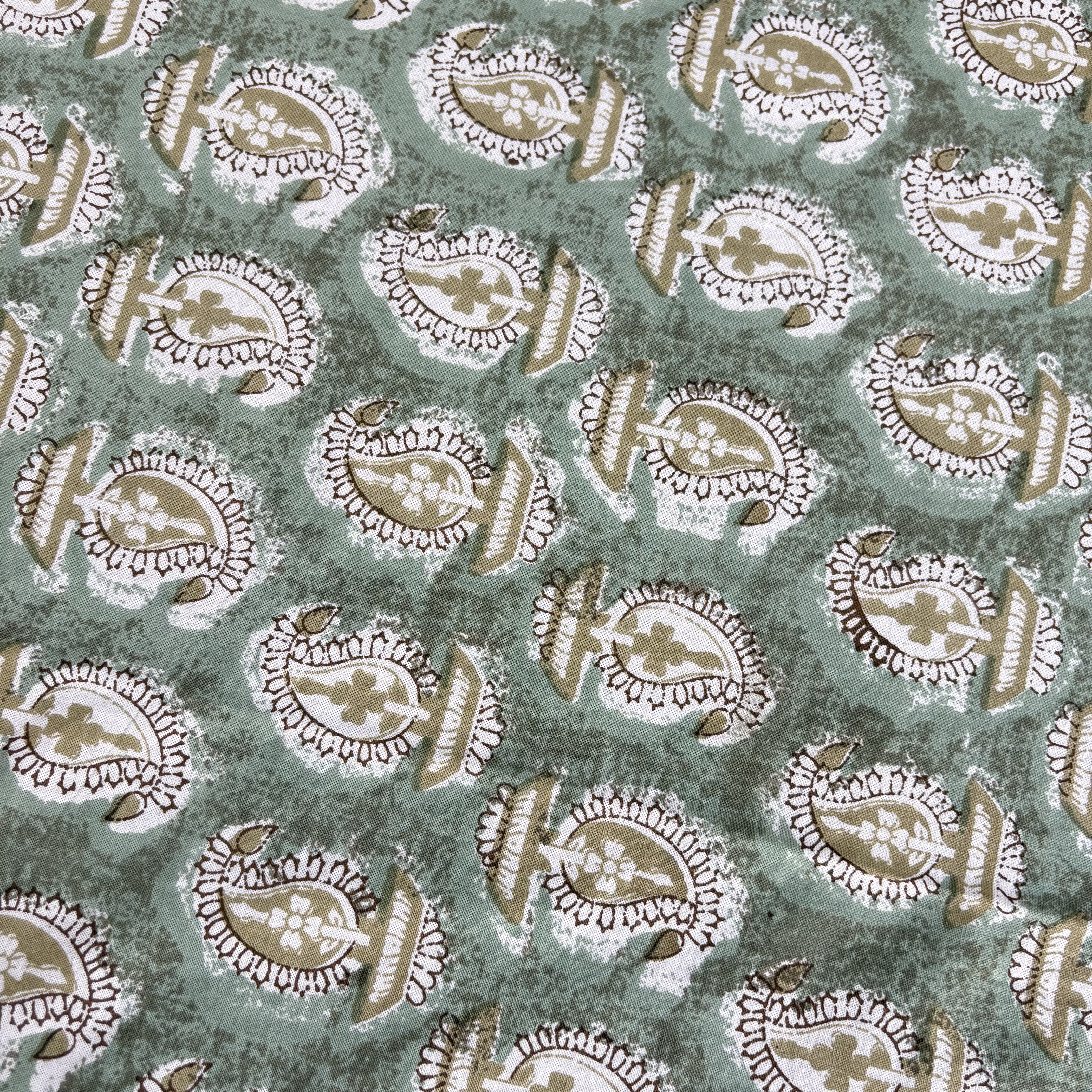 Green Printed Cotton Bed Sheet Set