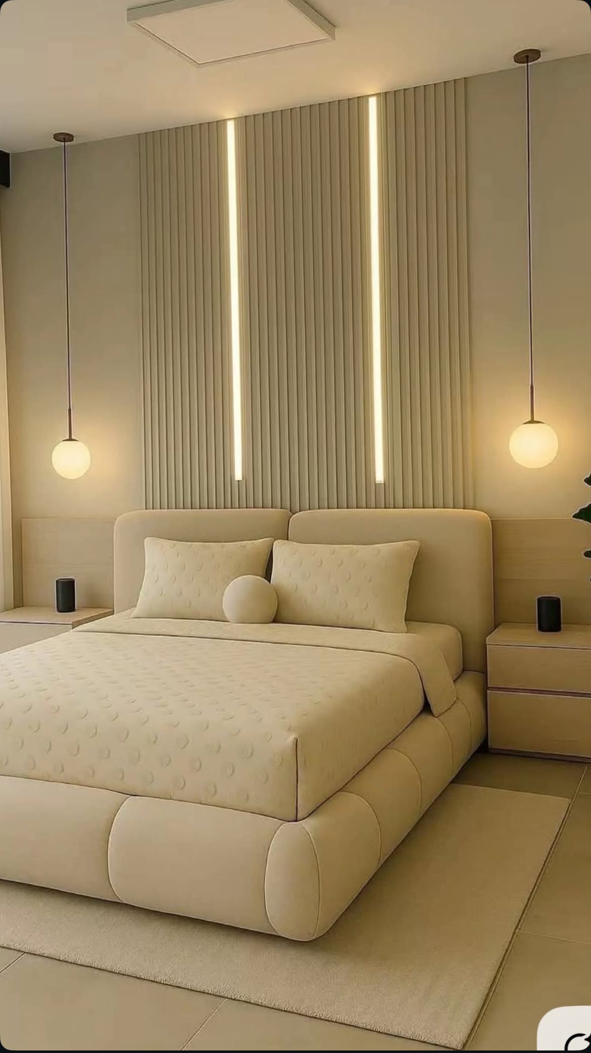 Upholtered king size bed with orthopedic mattress