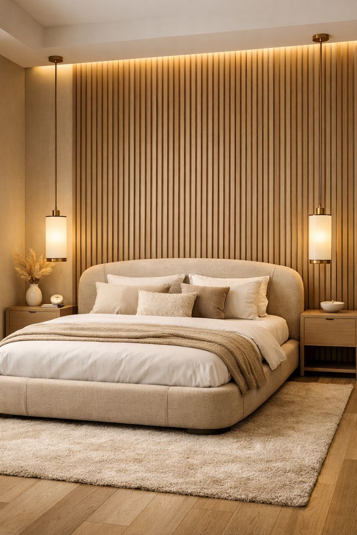 Upholtered king size bed with orthopedic mattress