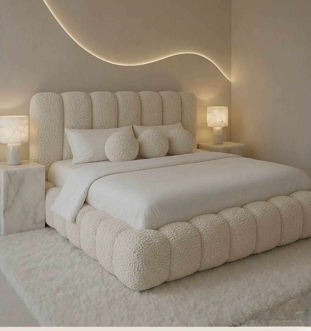 Luxury Plush Upholstered king size Bed with orthopedic mattress