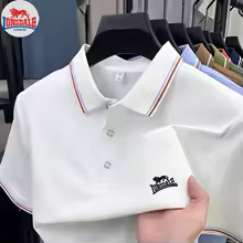 Men’s Summer Polo Shirt with Embroidered Chest Logo – Breathable Comfortable Short Sleeve Business Casual Fashion Top