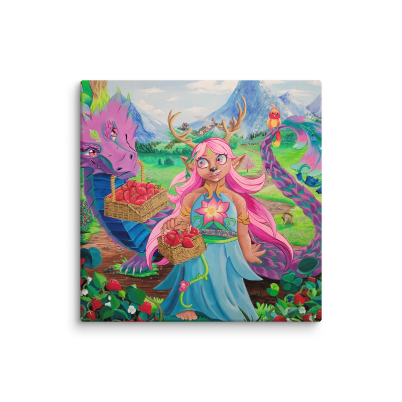 Picking Sweet Strawberries Canvas Print
