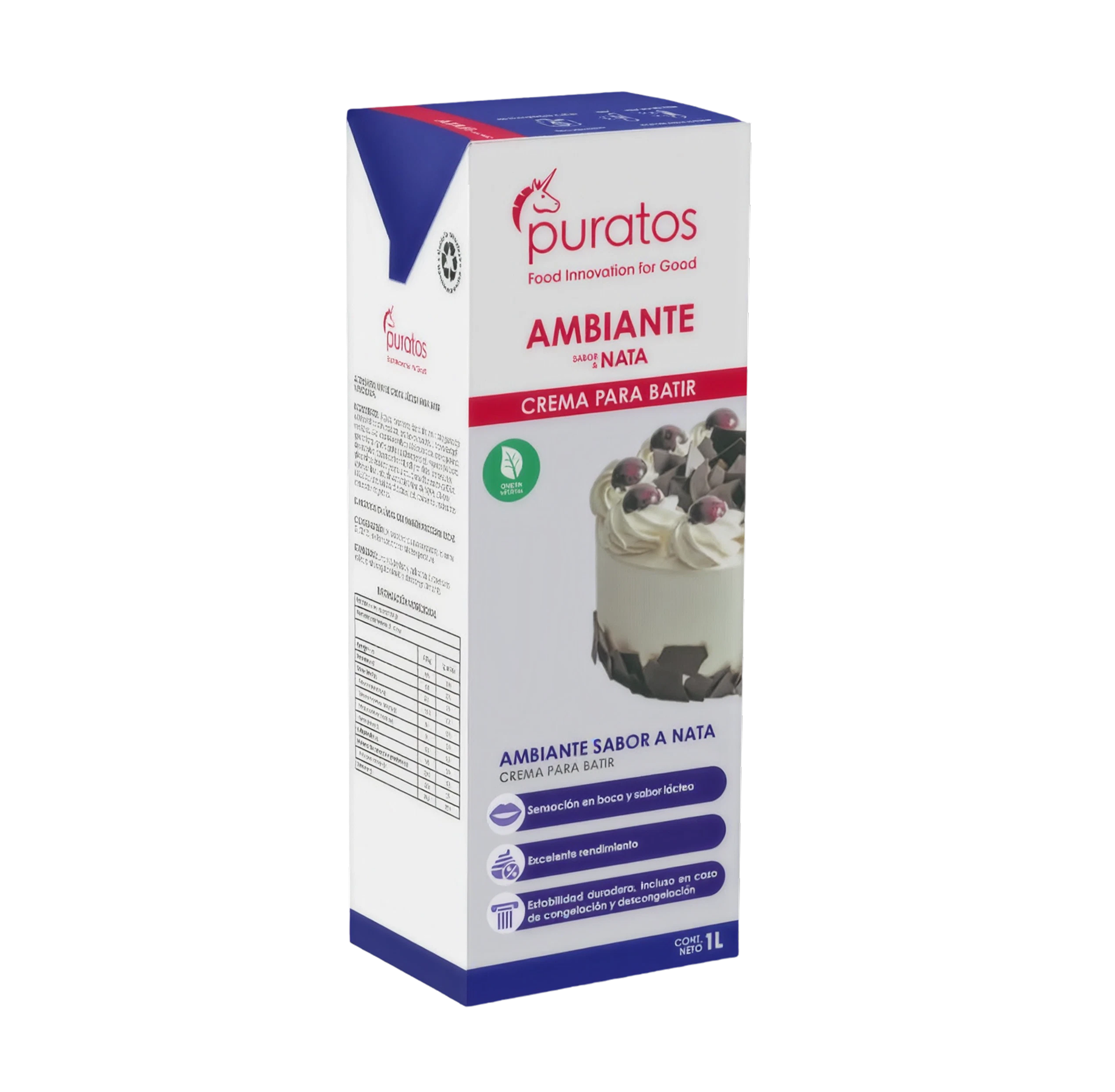 Crema para Batir Ambiante Sabor a Nata Puratos