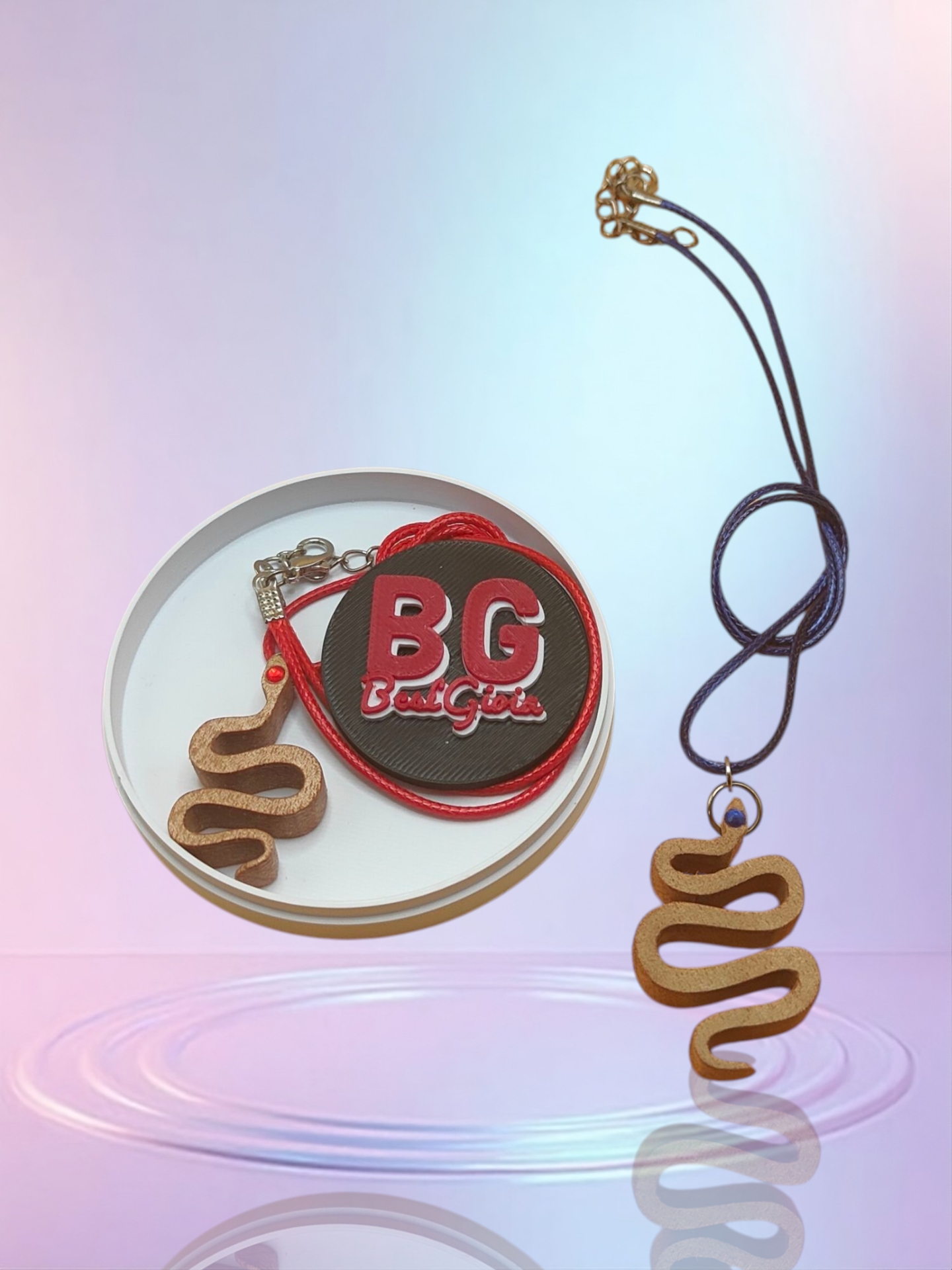 Collana Serpente in Legno