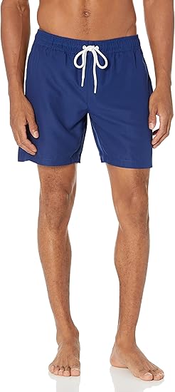 Amazon Essentials Men's Swim Trunks with Mesh Lining, Pockets, Drawstring Closure