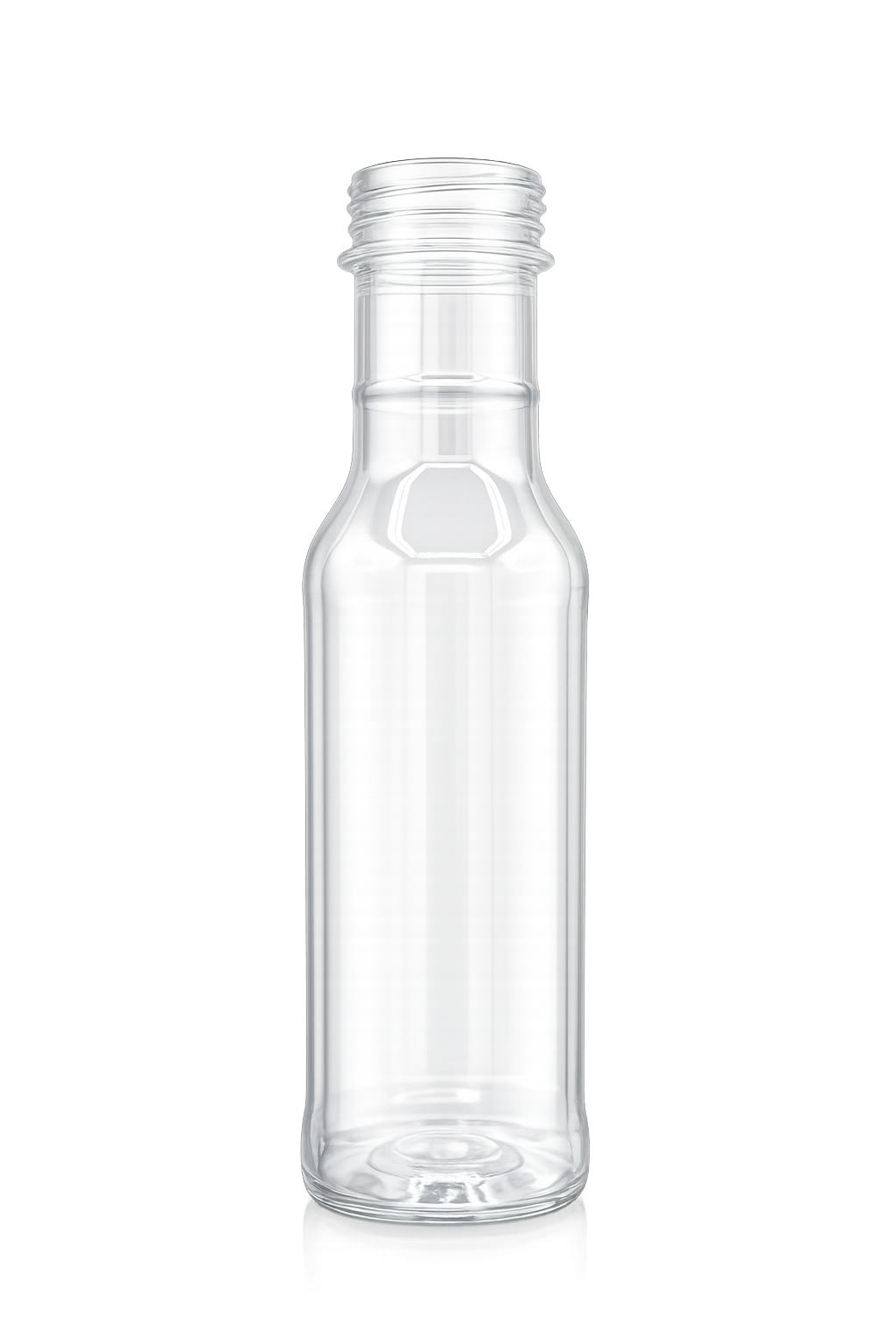 12oz Clear PET Round Ring Neck Sauce Bottle 38mm Tamper Evident