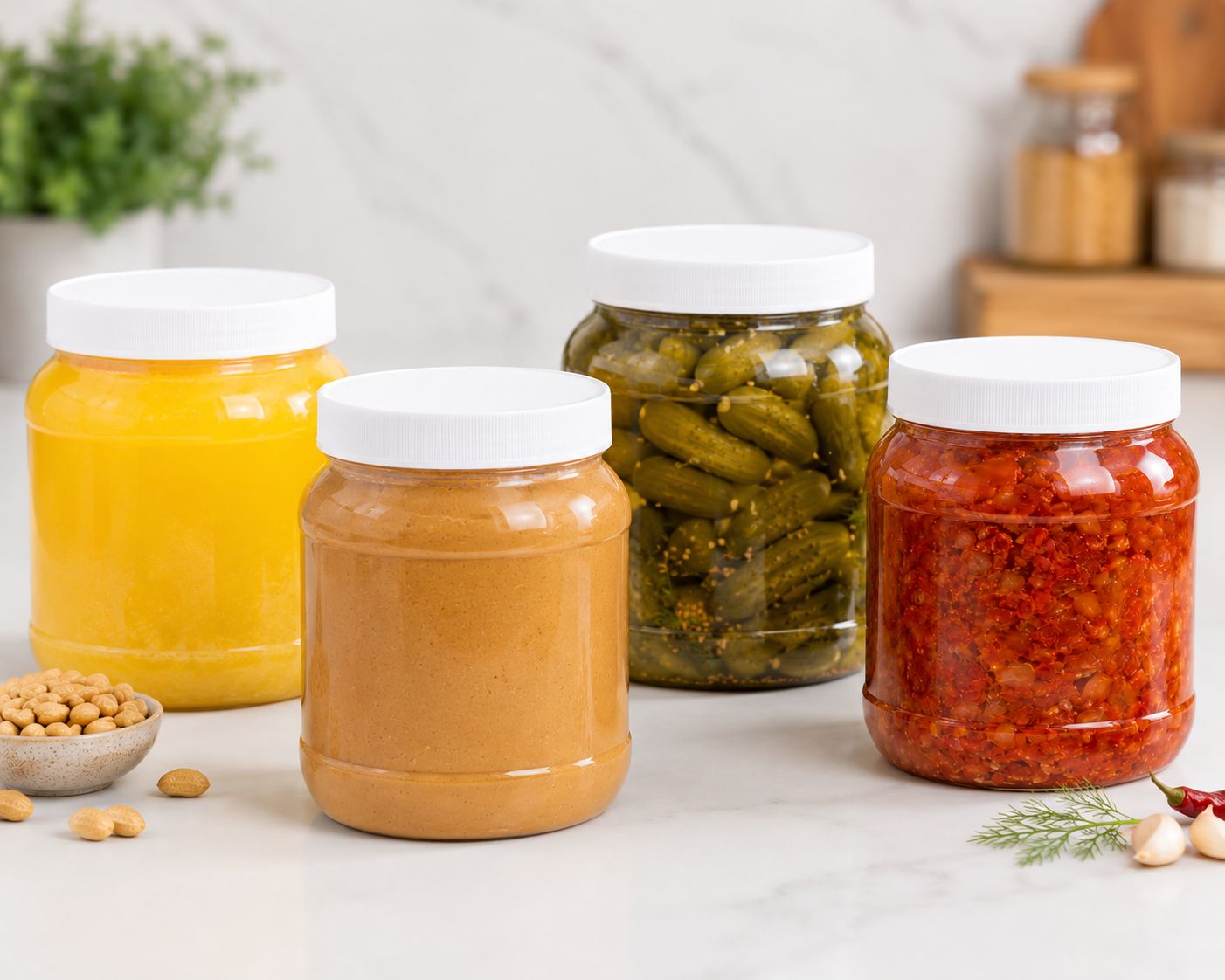 2 KG Clear PET Round Wide Mouth Jar 110-400