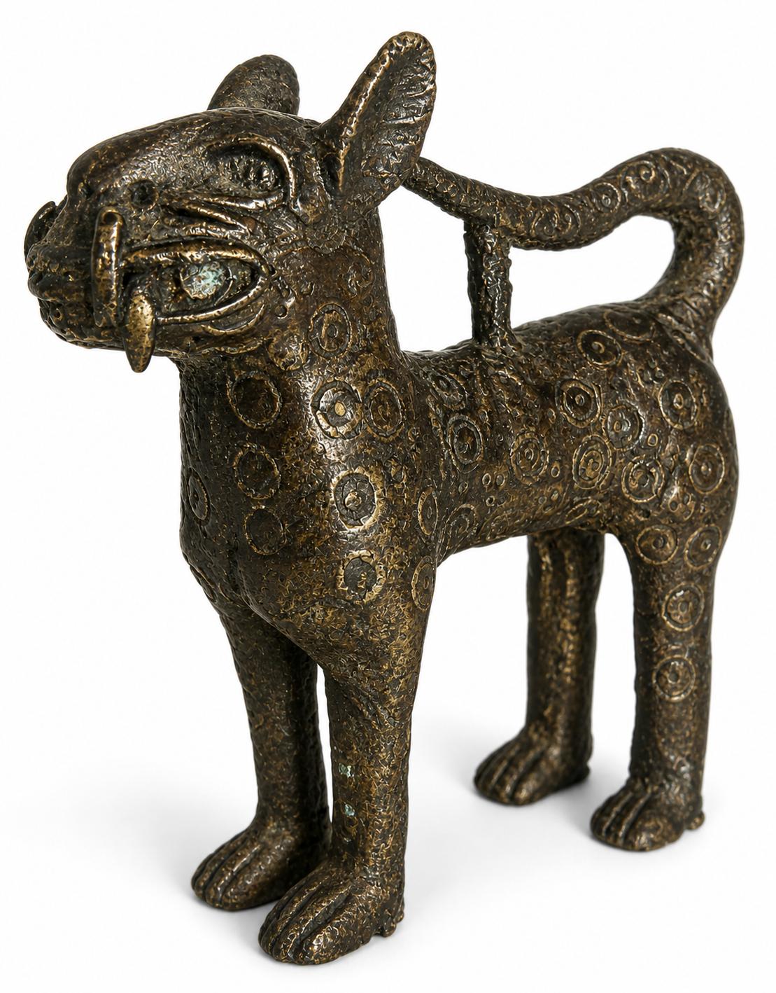 Small Benin Bronze Leopard Figure