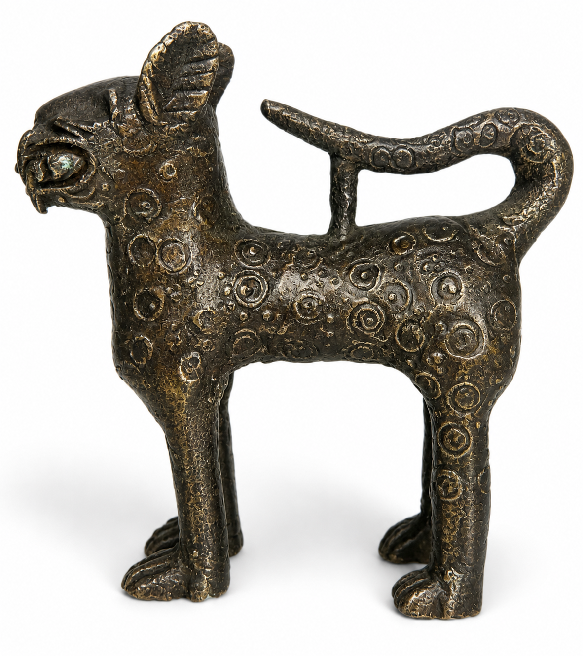 Small Benin Bronze Leopard Figure