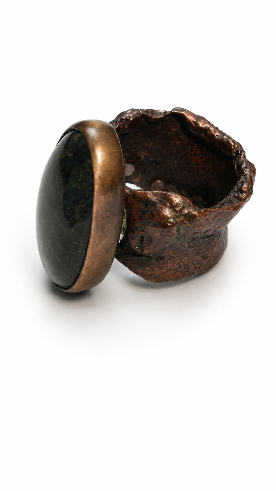 Chunky Copper Ring w/ Labradorite Gemstone~Size 8.5