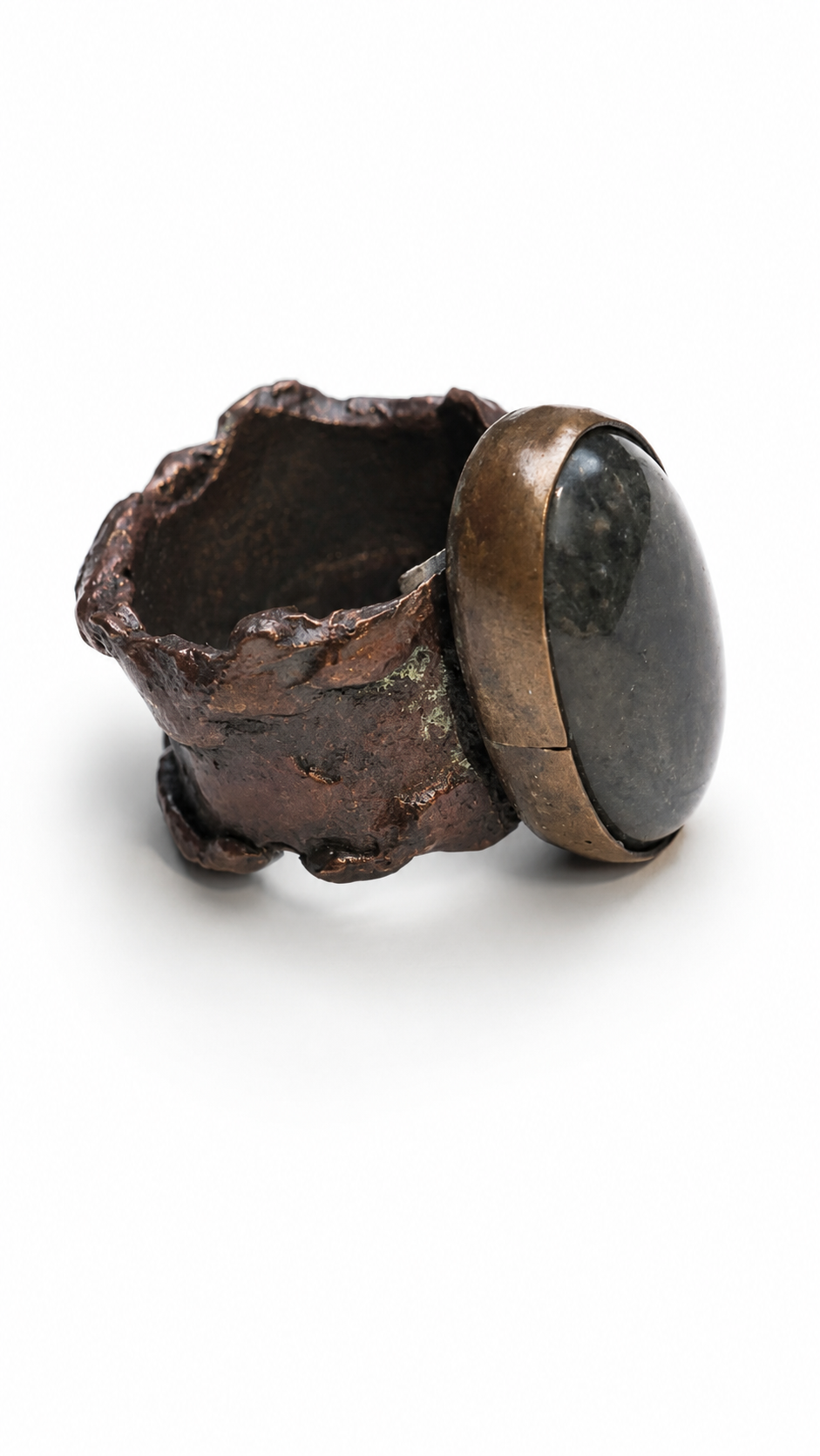 Chunky Copper Ring w/ Labradorite Gemstone~Size 8.5