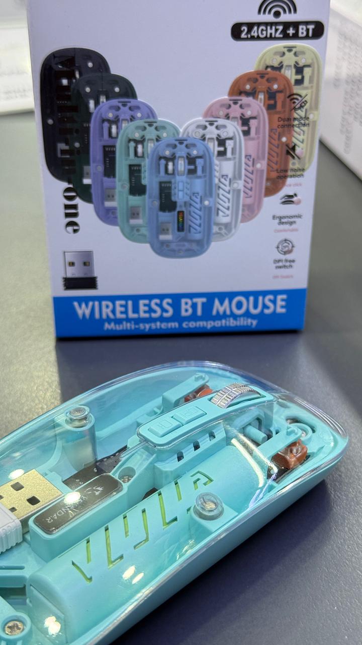 MA200 MOUSE INALAMBRICO TRANSPARENTE RECARGABLE