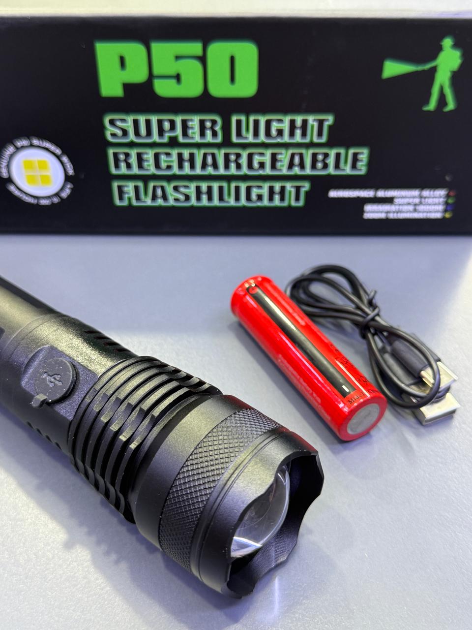 P-50 LINTERNA RECARGABLE METAL