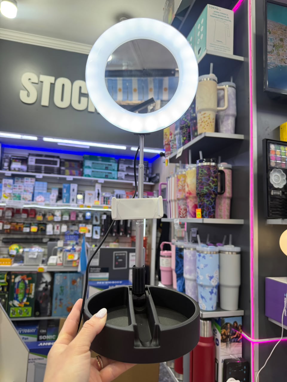 ESPEJO LED SELFIE CON SOPORTE(M-544 )