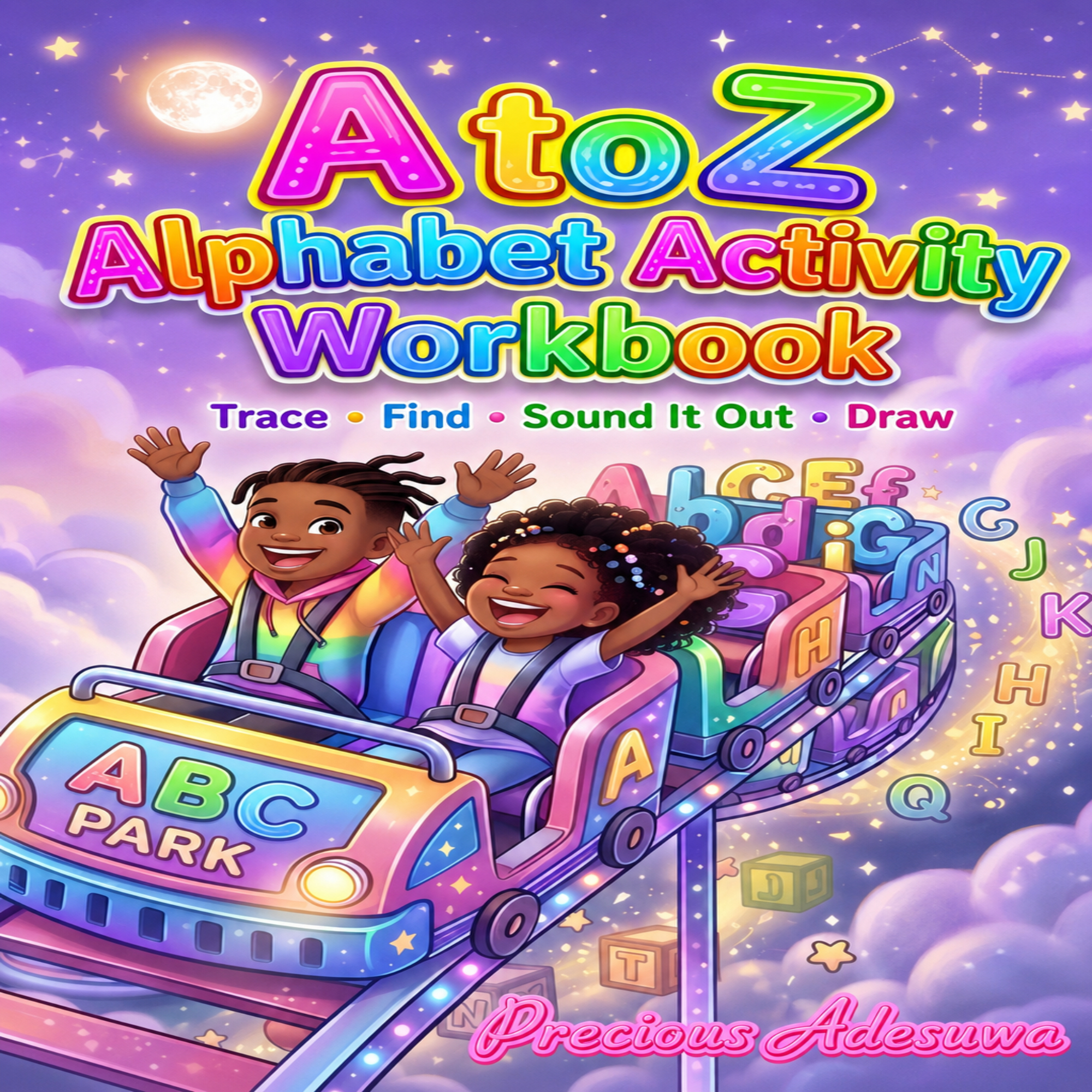 A to Z Alphabet Story: EPUB, PDF, E-BOOK, 30 page Activity Workbook & Quiz , Coloring Book & MP3 Song