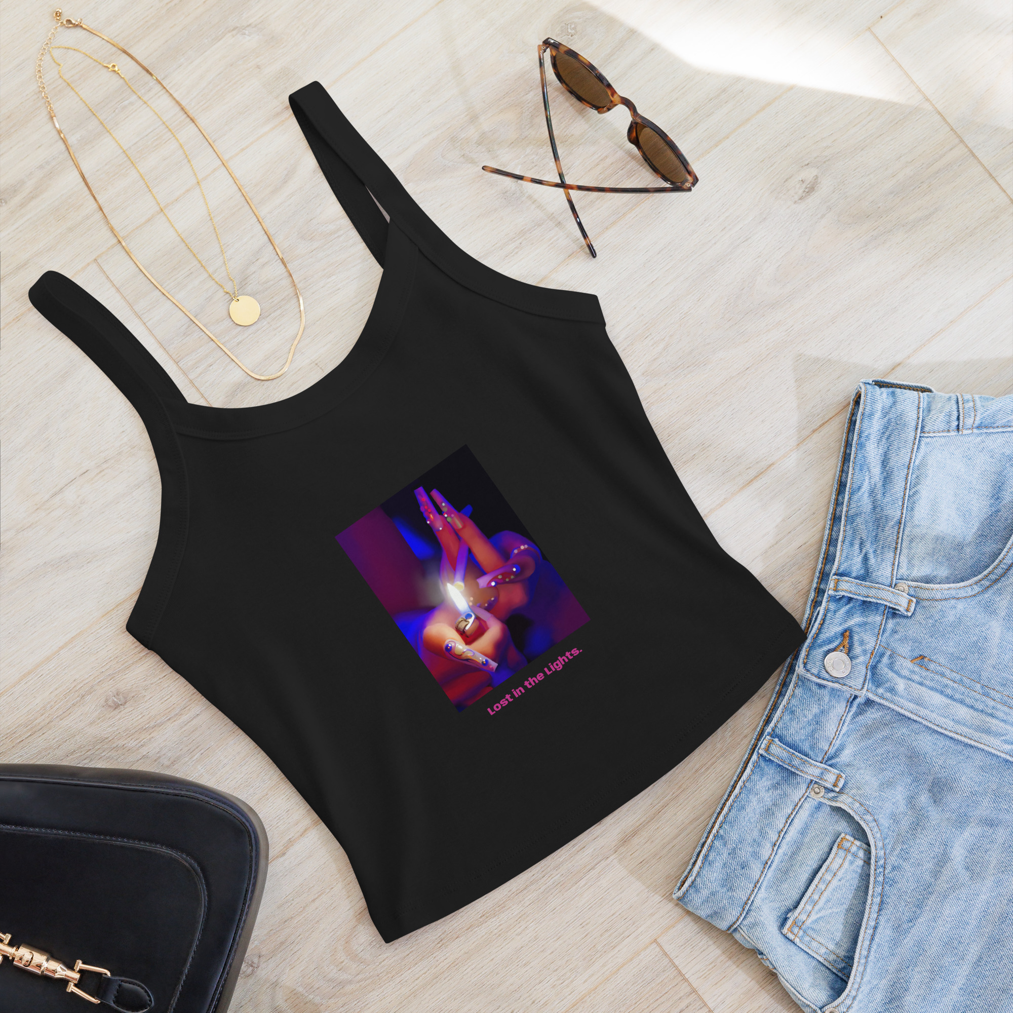 LIGHT IT UP CROP TANK