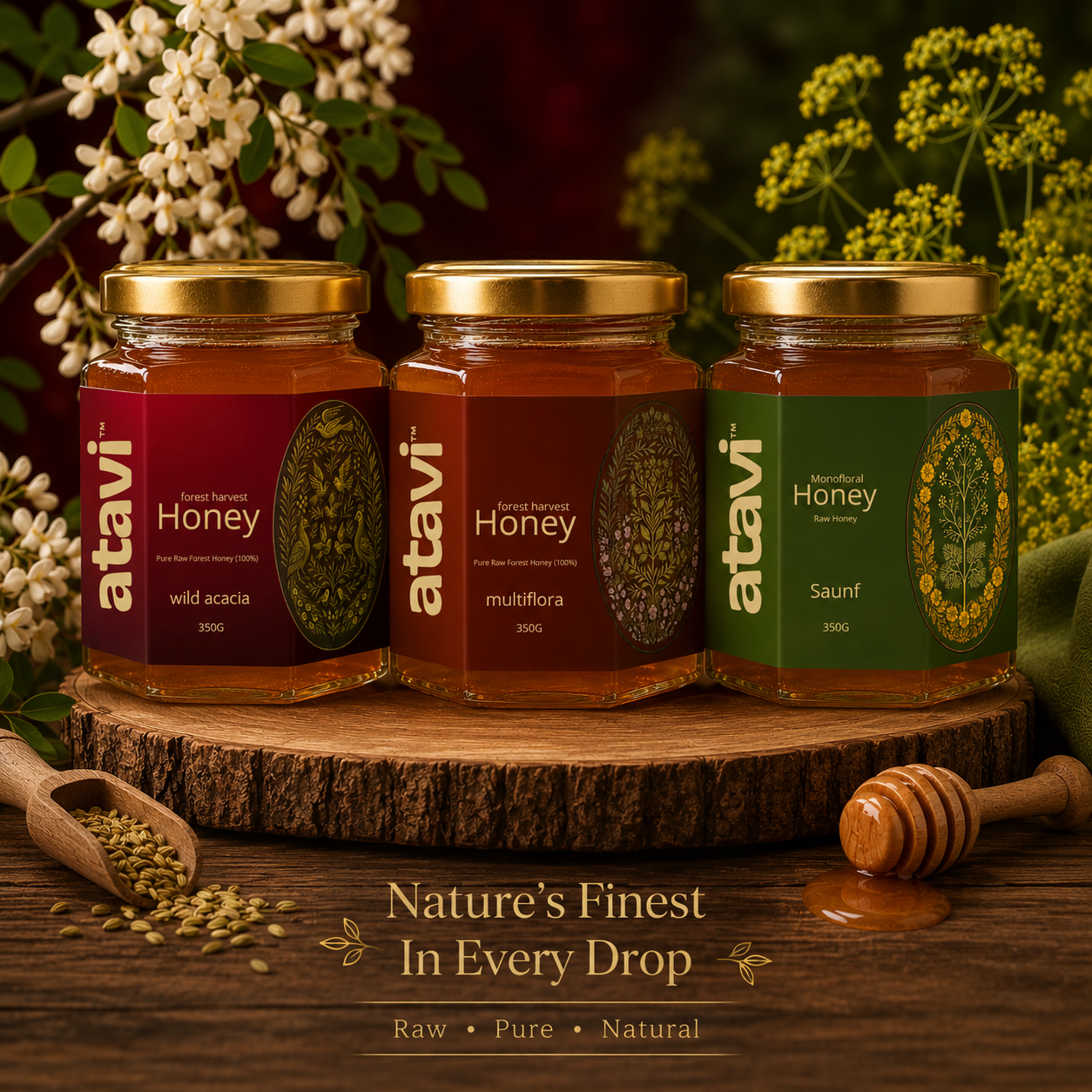 Atavi Nature's Trio Honey
