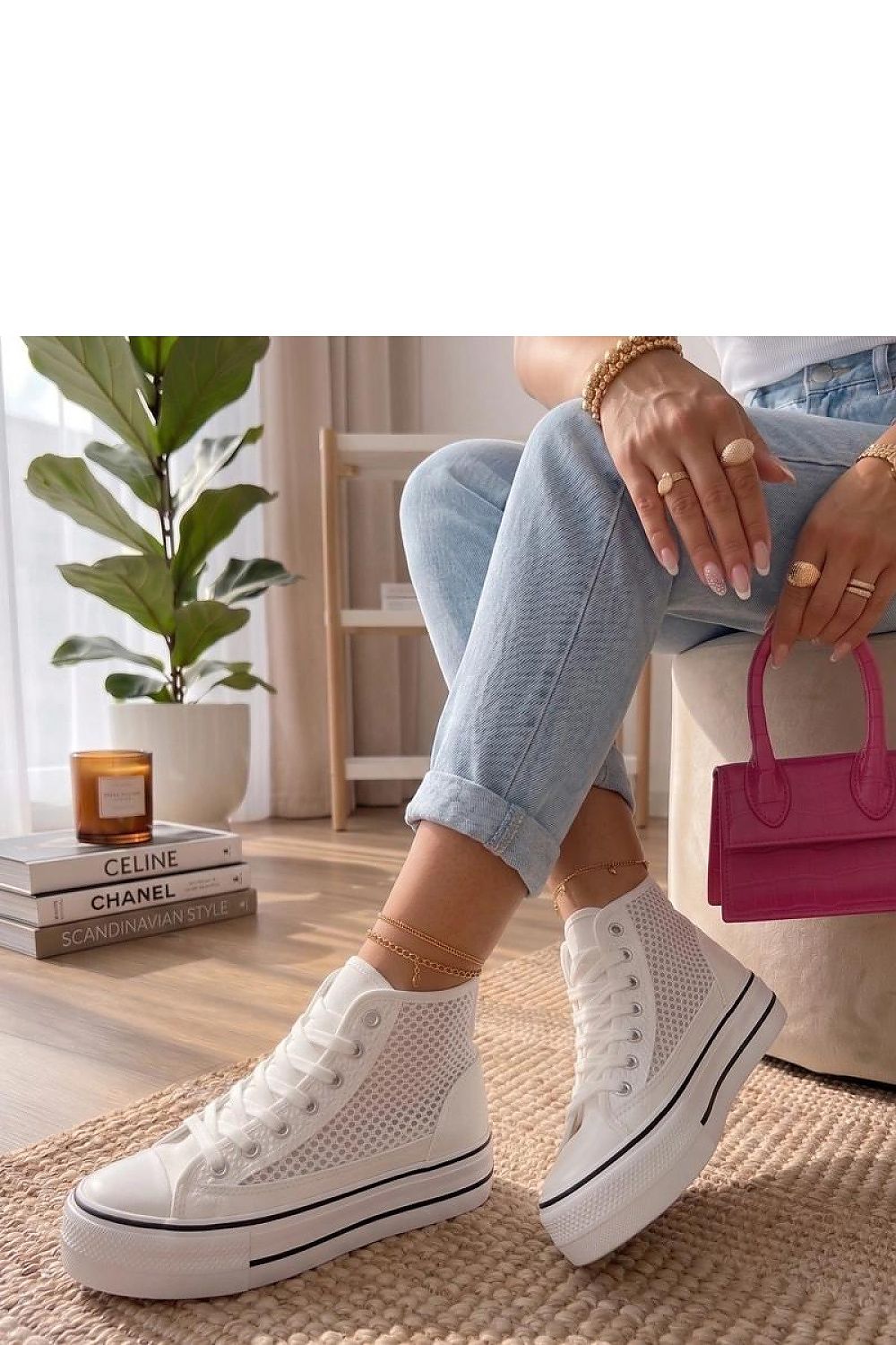 Hoge Dames Sneaker Stof
