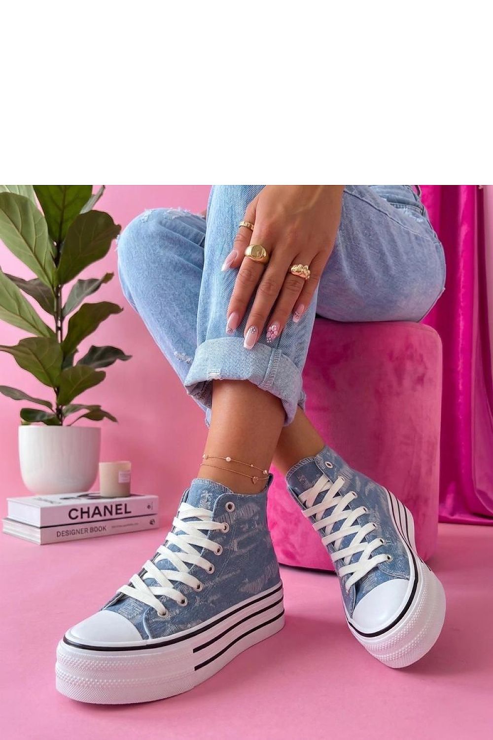 Hoge Dames Sneaker Stof