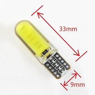 Lampara LED T10 SILICONADA LARGA BLANCA x1 12v 00916
