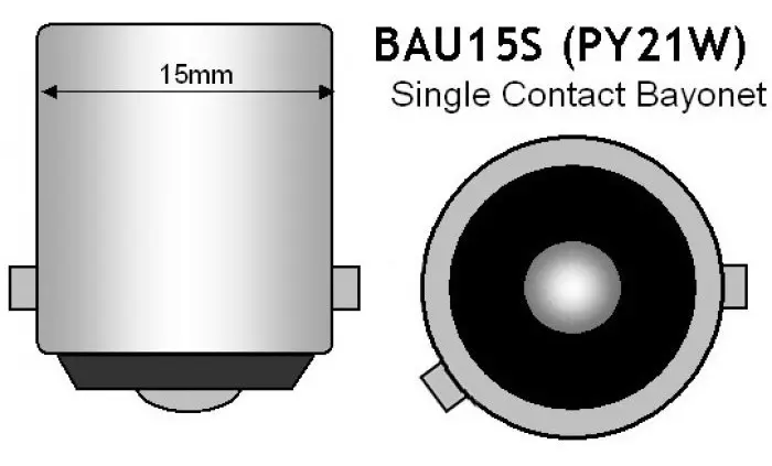 LAMPARA PY21W AMBAR PATAS V GIRO BALIZA 01208