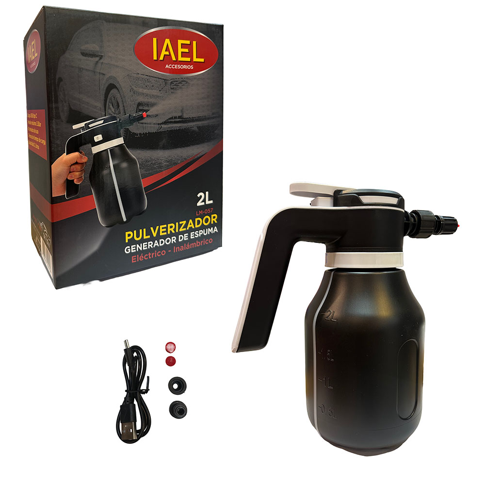 PULVERIZADOR GENERADOR DE ESPUMA INALAMBRICO 2L IAEL LAVA AUTOS 01336