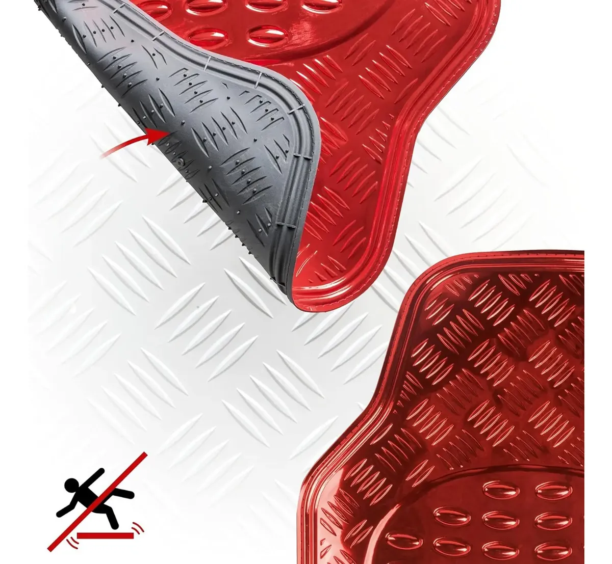 ALFOMBRA 4 PIEZAS TUNNING ROJO METALIZADO 01277