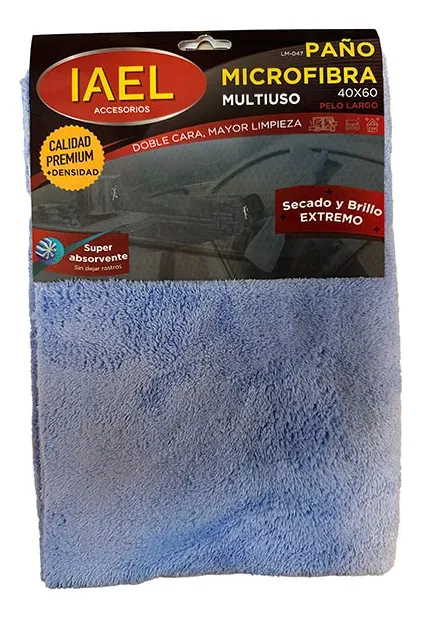 PAÑO DE LIMPIEZA MICROFIBRA PREMIUM, CORTE LASER, 60X40CM, EXTRA SOFT, CELESTE 01279