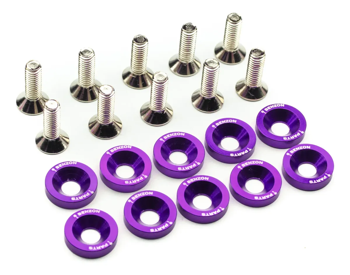 Arandela Anodizada Aluminio Moto Auto 6mm VIOLETA X10 01366