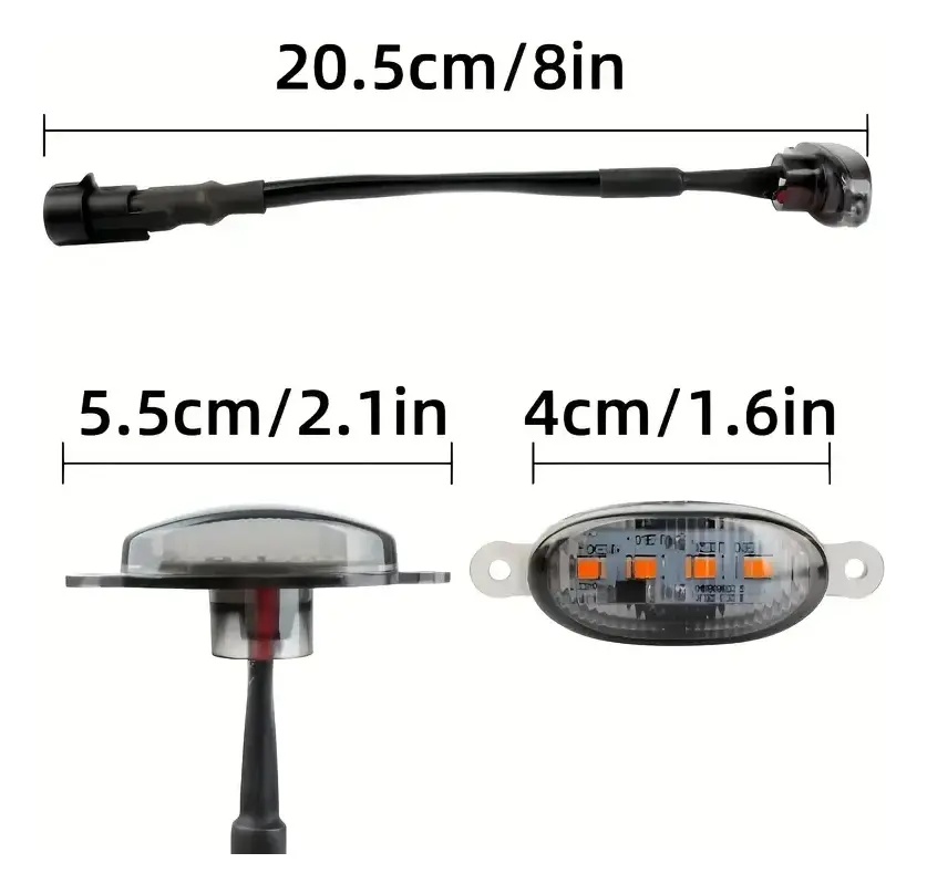 Luces Led Parrilla Universales Ford Raptor Ram Hilux Ranger Fume AMBAR  X4 01357