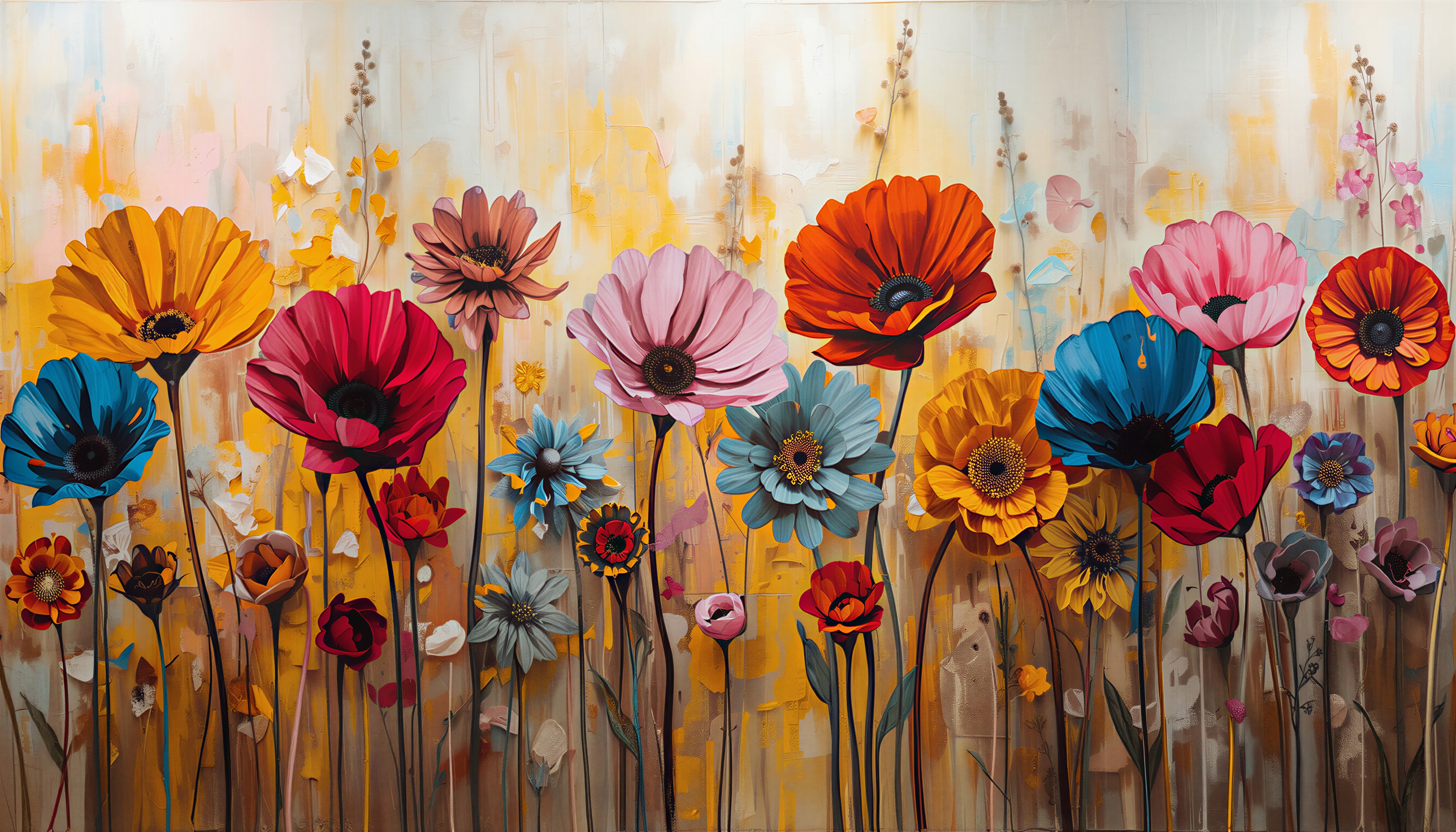 Vibrant Floral Canvas Art