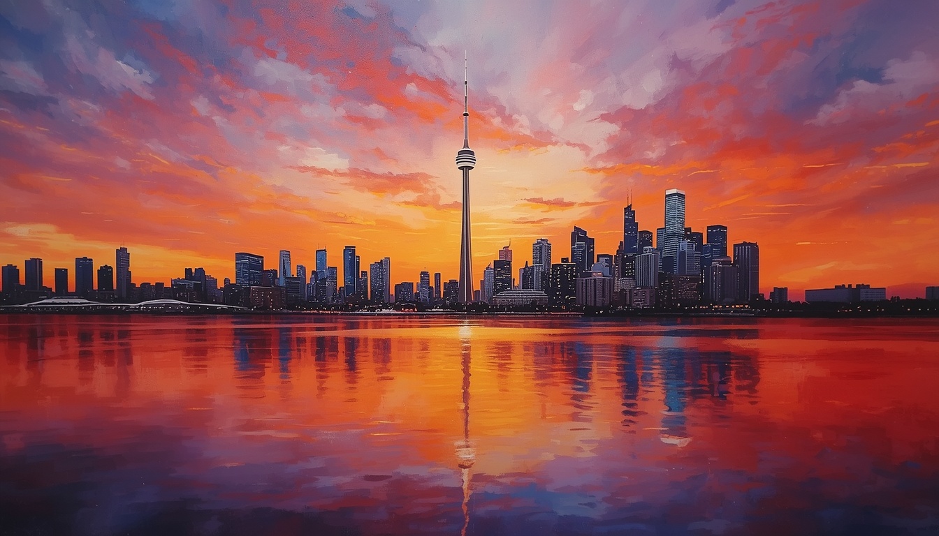 Toronto Sunset Skyline Canvas