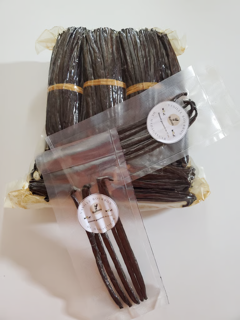 Gousses de vanille Bourbon (lot de 5 gousses entières)