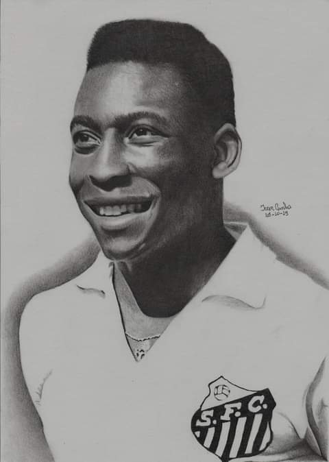 Legendary Soccer Player Portrait Drawing