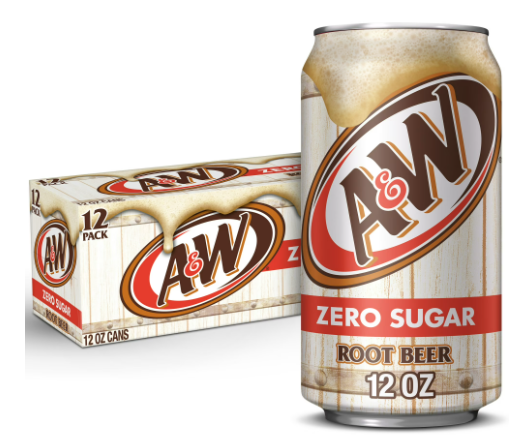 A&W Zero Azucar Root Beer 355ml (1 pieza)