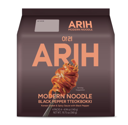 BTS Arih Modern Noodle Tteokbokki Pimienta Negra (4 pqts)