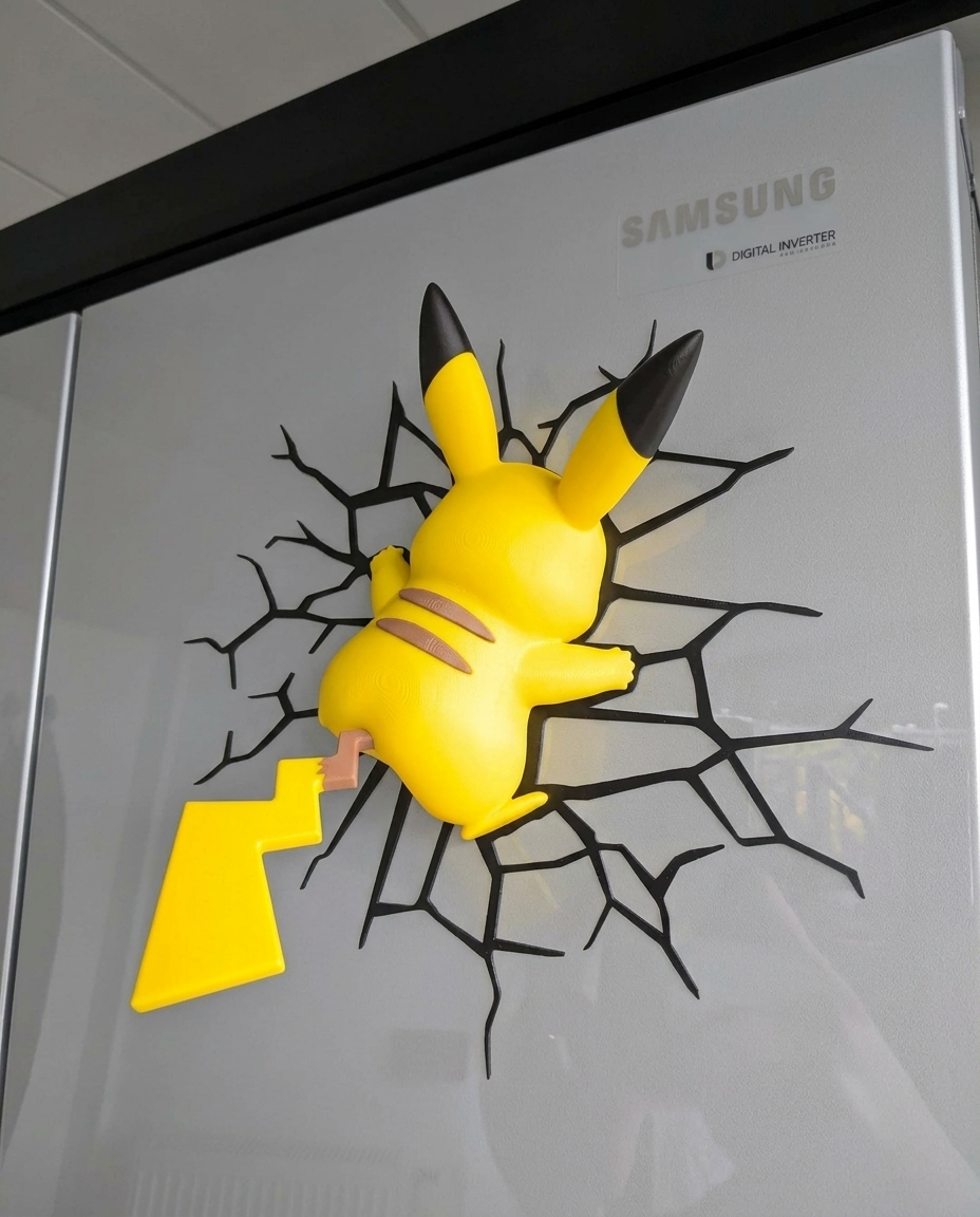Pikachu Wall Crash - Fridge Magnet