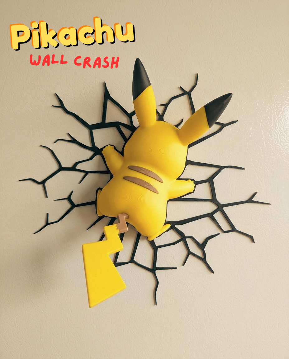 Pikachu Wall Crash - Fridge Magnet