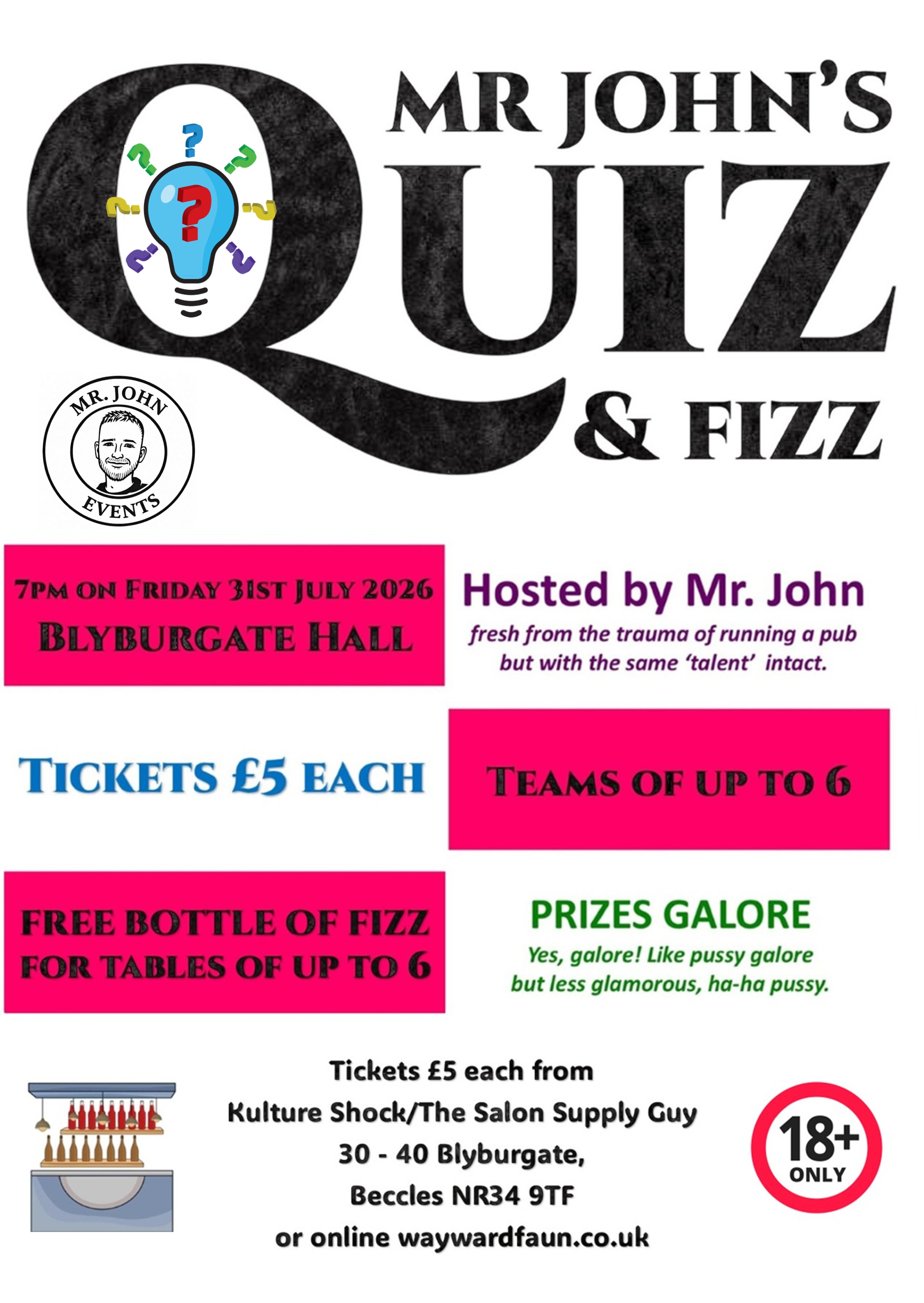 Mr. John's Fizz and Quiz Night