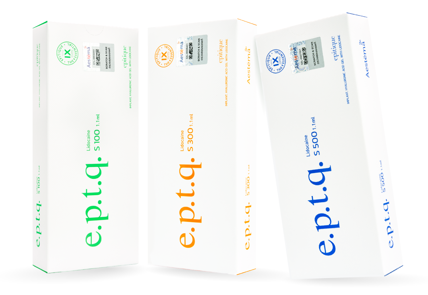e.p.t.q Dermal Filler Collection – S100, S300 & S500 with Lidocaine